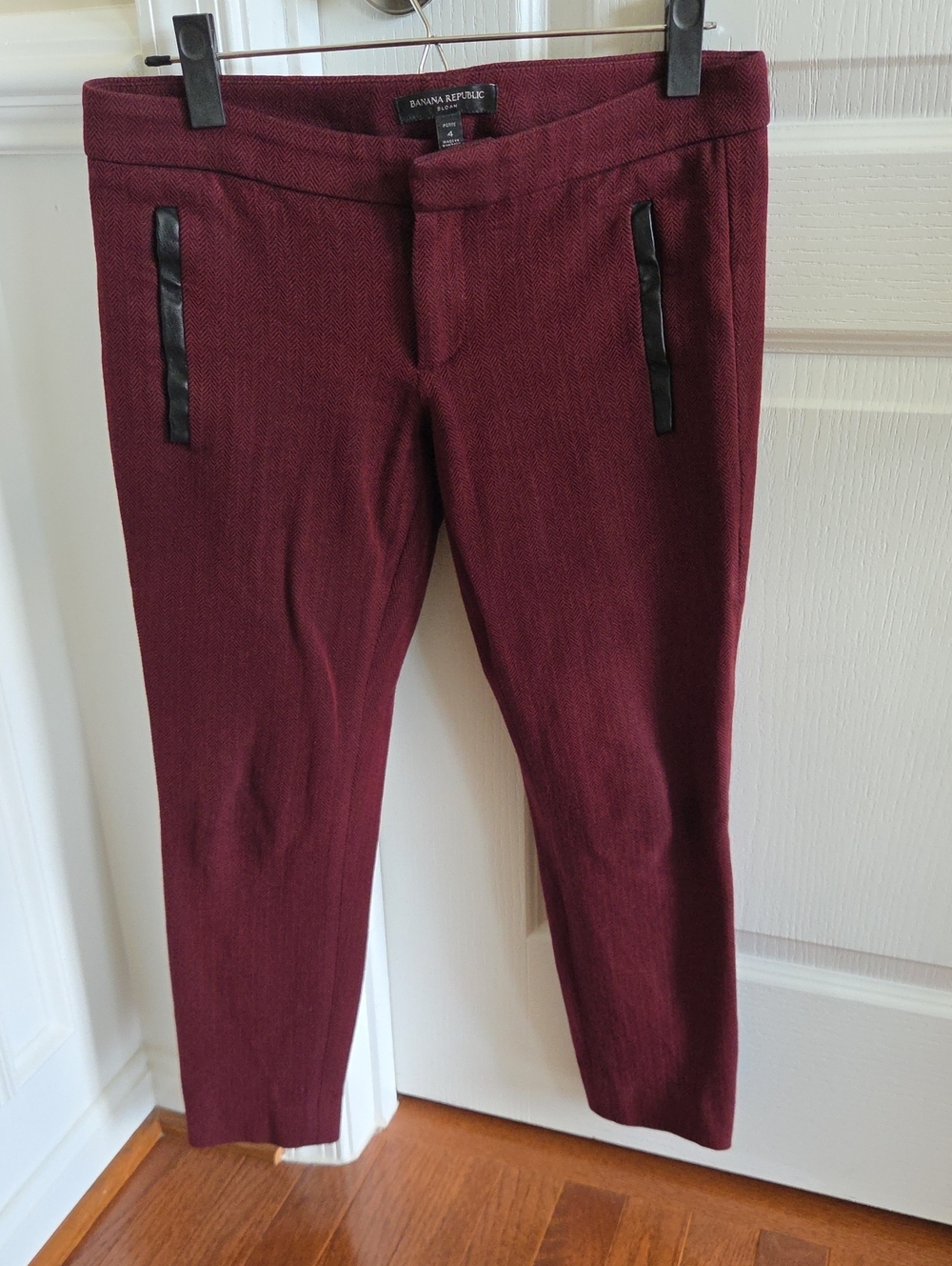 Banana Republic Women's Wine Slim Dress Pants with Black Trim